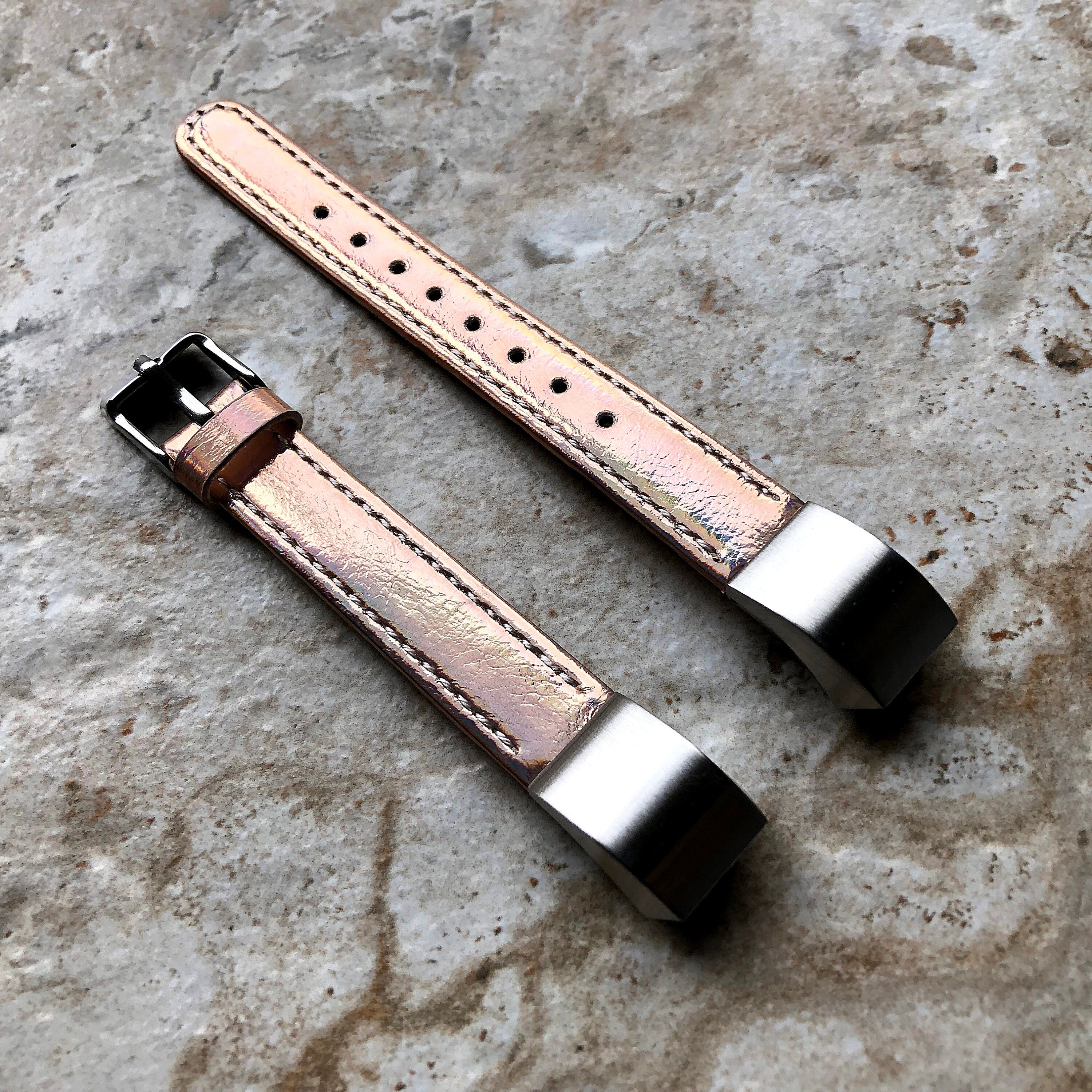 Fitbit Alta HR Chameleon Stylish Unisex Soft Leather Band Strap with Stitching Details Quick Release Adapters Included Ready to Attach